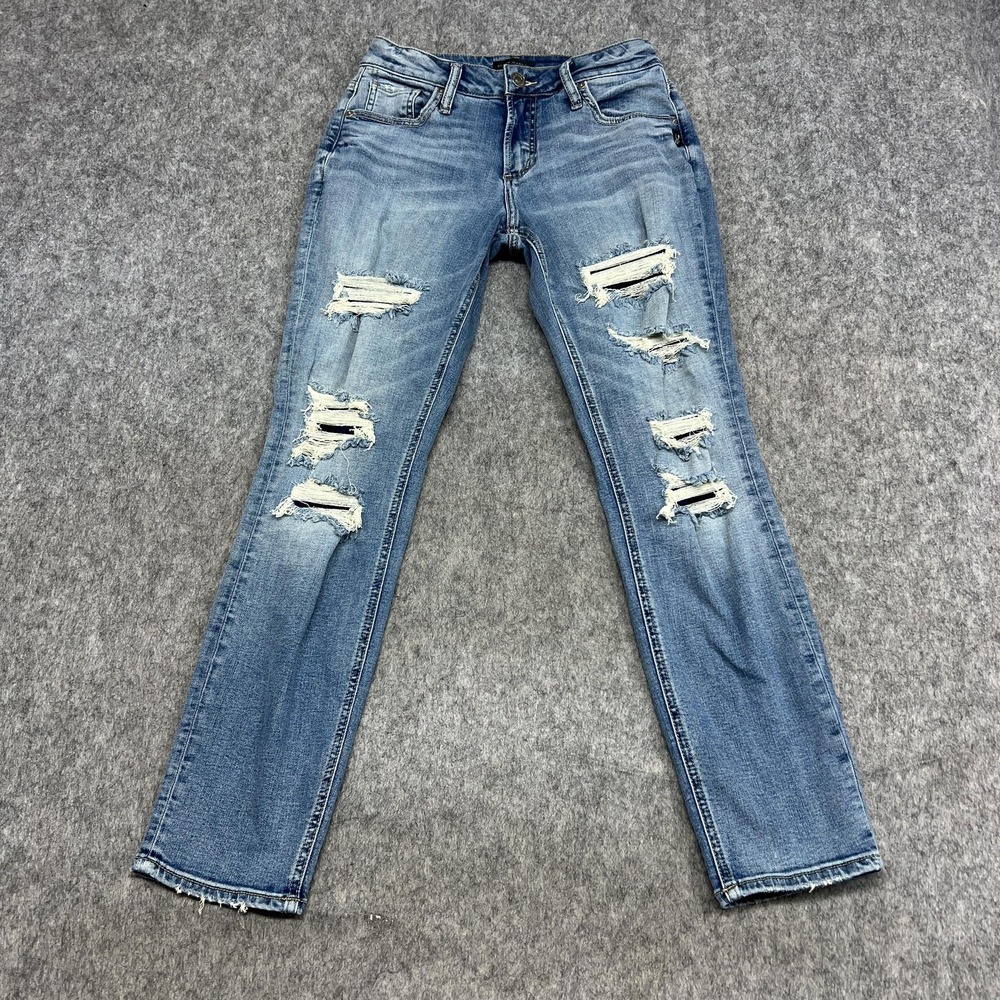 Silver Jeans Jeans‎ Womens 27x27 Boyfriend Midrise Distressed Stretch FITS27x29